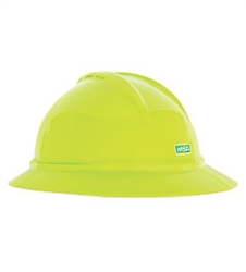 10167931- MSA V-Gard Hi-Vis Yellow-Green Hardhat