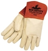 4950 - MCR Safety Premium Grain Cow Mig/Tig Welder Wing Thumb 4.5" Gauntlet Split Cow Cuff Glove - XL