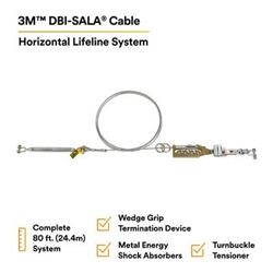 7602080 - 3M Sayfline 80' Cable Horizontal Lifeline System