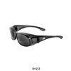 BH233 - Over-the-Glass Smoke Lens, Crystal Black Frame Safety Glasses