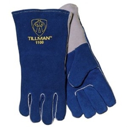 01100 - Tillman 14" Blue Premium Side Split Cowhide Gloves