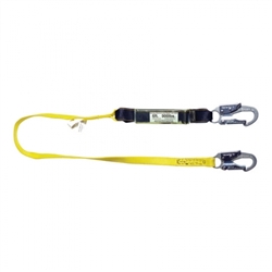 01215 - Guardian Shock Absorbing Lanyard - 4' Single Leg w/ Snap Hooks