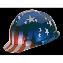 10052945 - MSA V-Gard Stars and Stripes Hard Hat