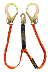 11903 - Guardian Tiger Tail Stretch Lanyard - Double Leg w/ Rebar Hooks
