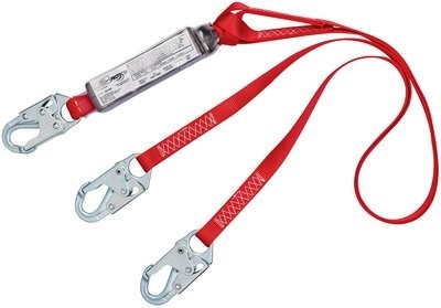 100-Percent Shock Absorbing Lanyard 3M Protecta PRO Pack 1342001 6 Red/Gray Snap Hooks At Each End