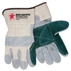 MCR Safety Side Kick Glove, Green Double Leather Palm/Index Finger/Thumb, 2 1/2" Safety Cuff - Extra Large