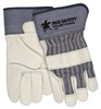 MCR Safety Mustang Glove, Premium Grain Cowhide Full Feature Gunn Pattern 2 1/2" Rubberized Safety Cuffs - Medium