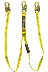 21302 - Guardian Big Boss Extended Free Fall Lanyard - Double Leg w/ High Strength Snap Hooks & 12' Shock Pack