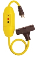 30438024 - Tower Manufacturing 2' In-Line GFCI and Triple Tap Cord