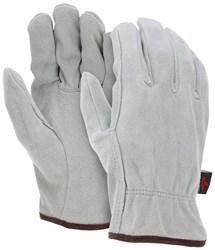 3120 - MCR Safety Leather Drivers Work Gloves- Gray Split Leather Straight Thumb