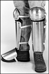 +313 - Ellwood Safety Aluminum Alloy Knee-Shin Guard Padded w/ Sponge Rubber & Fastened w/ Web Straps