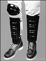 +314 - Ellwood Safety Plastic Knee-Shin Guard, Padded w/ Sponge Rubber & Fastened