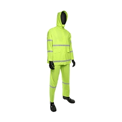 4031 - PIP Master Gear 35mil 3pc PVC Rainsuit Lime Class 1