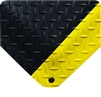 Wearwell Diamond Plate Spongecot - Black w/ Yellow Borders Anti Fatigue Mats