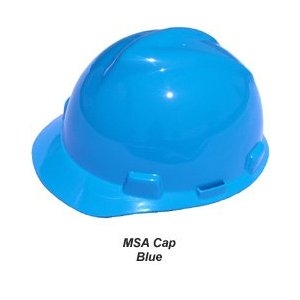 Standard MSA 475359 V-Gard Slotted Protective Hard Hat with Fas-Trac Suspension Blue 
