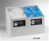 5122-W - Horizon Mfg. White Hair Net / Beard Cover / Shoe Cover 2 Compartment Dispenser with Clear Lid