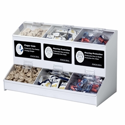 5174-W - Horizon Mfg. Heavy-Duty White Plastic 3 Compartment Dispenser