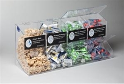 5175 - Horizon Mfg. Clear Plastic 4 Compartment Universal Dispenser