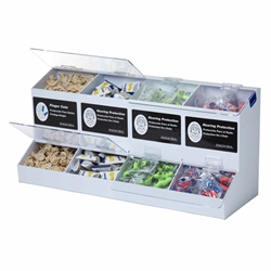 5176-W - Horizon Mfg. Heavy-Duty White Plastic 4 Compartment Universal Dispenser