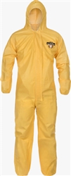5428 -  Lakeland ChemMax 1 Tyvek Coverall, Zipper Front, Attached Hood, Elastic Wrists & Ankles. Yellow - 2XL