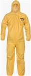 5428 - Lakeland ChemMax 1 Tyvek Coverall, Zipper Front, Attached Hood, Elastic Wrists & Ankles. Yellow - XL