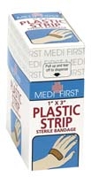 60033 - Medique Medi-First Plastic 1" x 3" Strip Bandages