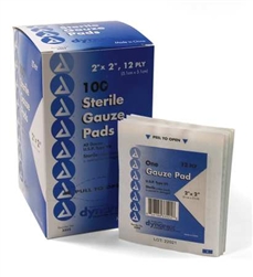 60633 - Medique 2" x 2" Sterile Gauze Pads