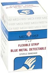 68033 - Medique Medi-First 1" x 3" Strip Metal Detectable Bandages