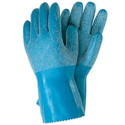 6852 - MCR Safety Blue Grit Textured Rubber Glove - SM