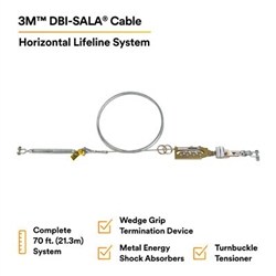 7602070 - 3M Sayfline 70' Cable Horizontal Lifeline System
