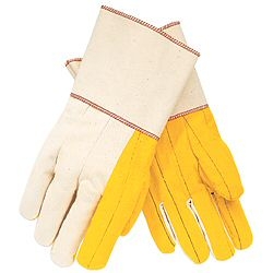 8516G - MCR Safety Cotton Canvas Plasticized Gauntlet Cuff Glove