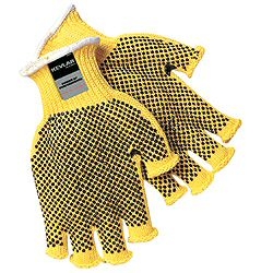 9369 - MCR Safety 100% KevlarÂ® Regular Weight Fingerless Two-sided PVC Dots Glove - LG
