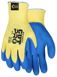 9687 - MCR Safety 100% KevlarÂ® Brand Textured Blue Latex Coating Glove - MD