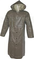 C12148 - Tingley 48" Magnaprene Olive Drab Coat with Storm Fly Front, Attached Hood and Inner Cuffs