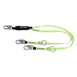 FS456  Safewaze PRO 6' Tie-Back Energy Absorbing Lanyard: Dual Leg, Adjustable Ring