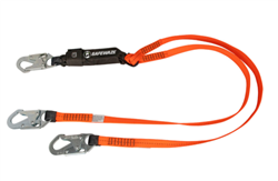 FS88561-E   SAFEWAZE: V-Line 6â€² Energy Absorbing Lanyard: Dual Leg, Snap Hooks