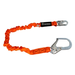 FS88595  Safewaze V-Line 6' Stretch Internal Energy Absorbing Lanyard: Rebar Hook