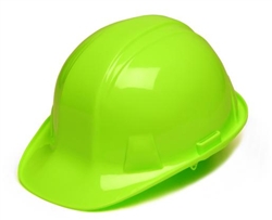 HP14131 - Pyramex Hi-Vis Lime Standard Shell 4 Pt  Ratchet Suspension Hardhats