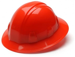 HP24141 - Pyramex Hi-Vis Orange Full Brim 4 Pt Ratchet Suspension Hardhat
