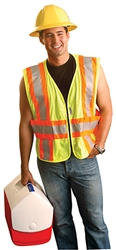 LUX-SC2TZ - OccuNomix Premium Mesh Hi-Viz Two-Tone Expandable Vest