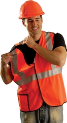 LUX-SSBRP - OccuNomix Premium Solid Hi-Viz Orange/Yellow 5-Pt Break-Away Vest