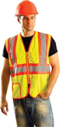 LUX-SSCLC2Z - OccuNomix Classic Mesh Hi-Viz Yellow Two-Tone Vest