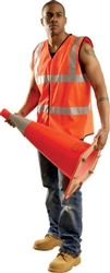 LUX-SSFULLG - OccuNomix Premium Solid Dual Stripe Hi-Viz Full Vest