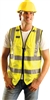 LUX-SSFULLZ - OccuNomix Premium Solid Dual Stripe Hi-Viz Full Surveyor Vest