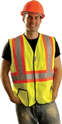 LUX-SSG2T - OccuNomix Premium Solid Two-Tone Hi-Viz Vest