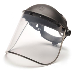S1040 - Pyramex Clear Aluminum Bound PC Faceshield