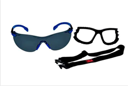 S1102SGAF-KT  - 3M Solus 1000-Series Foam Strap, Black/Blue, Grey Scotchgard Anti-fog Lens