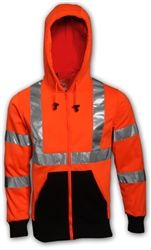 S78129 - Tingley Fluorescent Orange-Red Hooded Sweatshirt