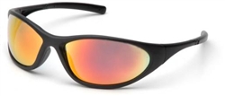 SB3345E - Pyramex Zone II Black Frame Ice Orange Mirror Lens Glasses