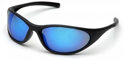 SB3365E - Pyramex Zone II Black Frame Ice Blue Mirror Lens Glasses